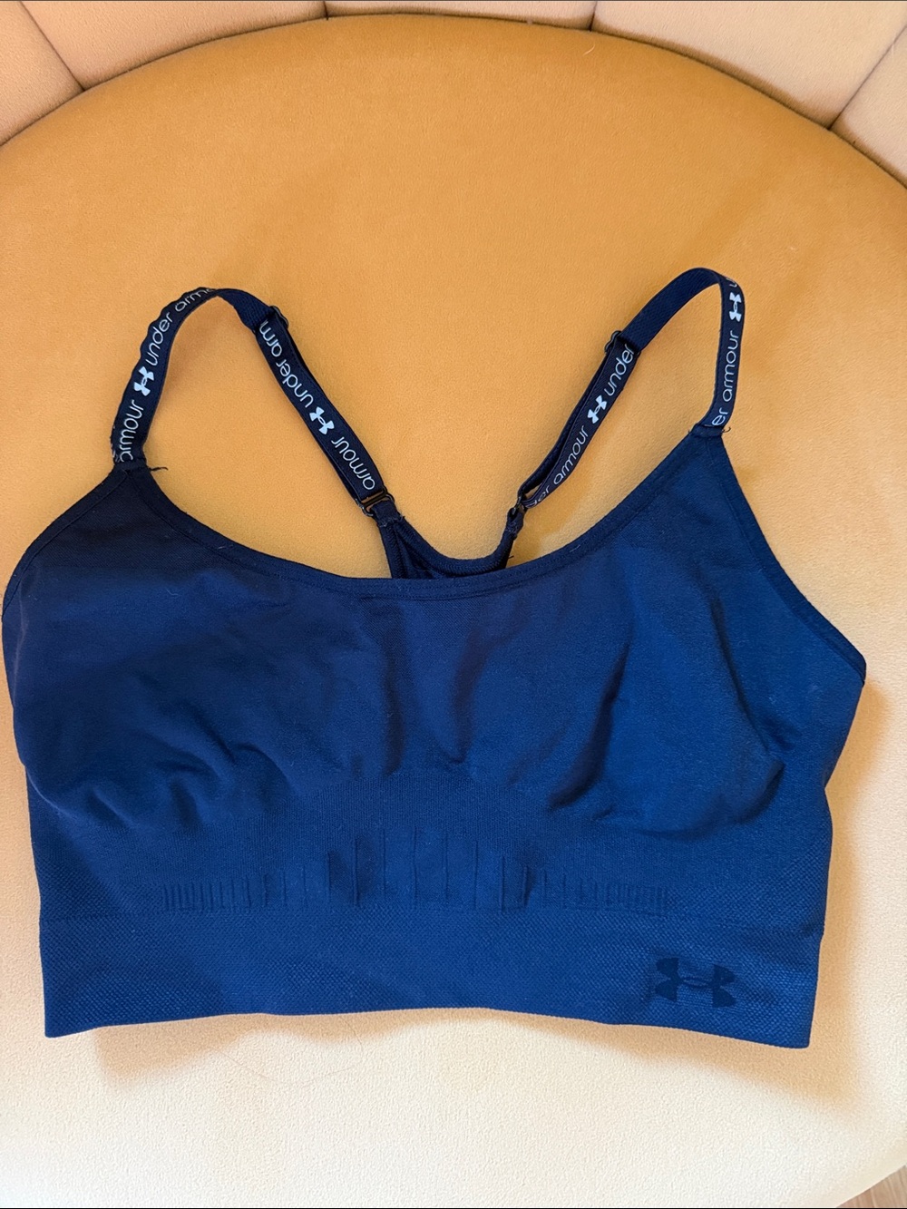 Under Armour Navy Seamless Adjustable-Strap Sports Bra